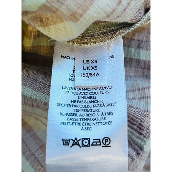 Free People We the Free Pink Striped Pajama Top XS Oversized Button Front NEW - Picture 8 of 9